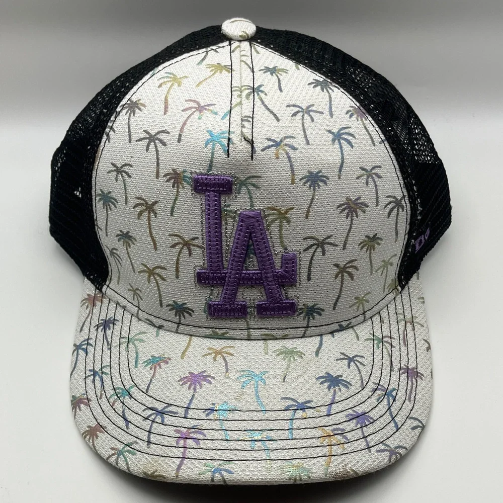 LA Baseball Cap Iridescent Palm Tree Design